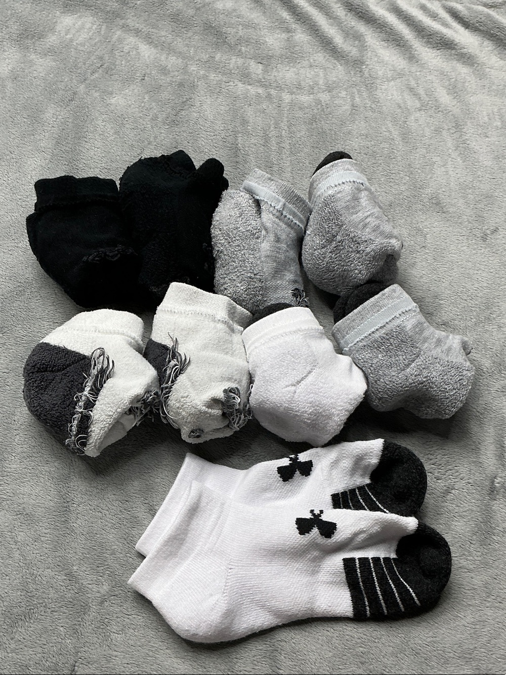 Under Armour Ankle Sock Set - Black, White, Gray